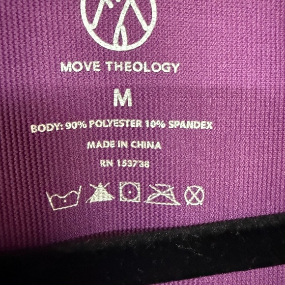 MOVE THEOLOGY CONTOUR LONG SLEEVE Top Medium Purple Polyester Spandex - Picture 2 of 5